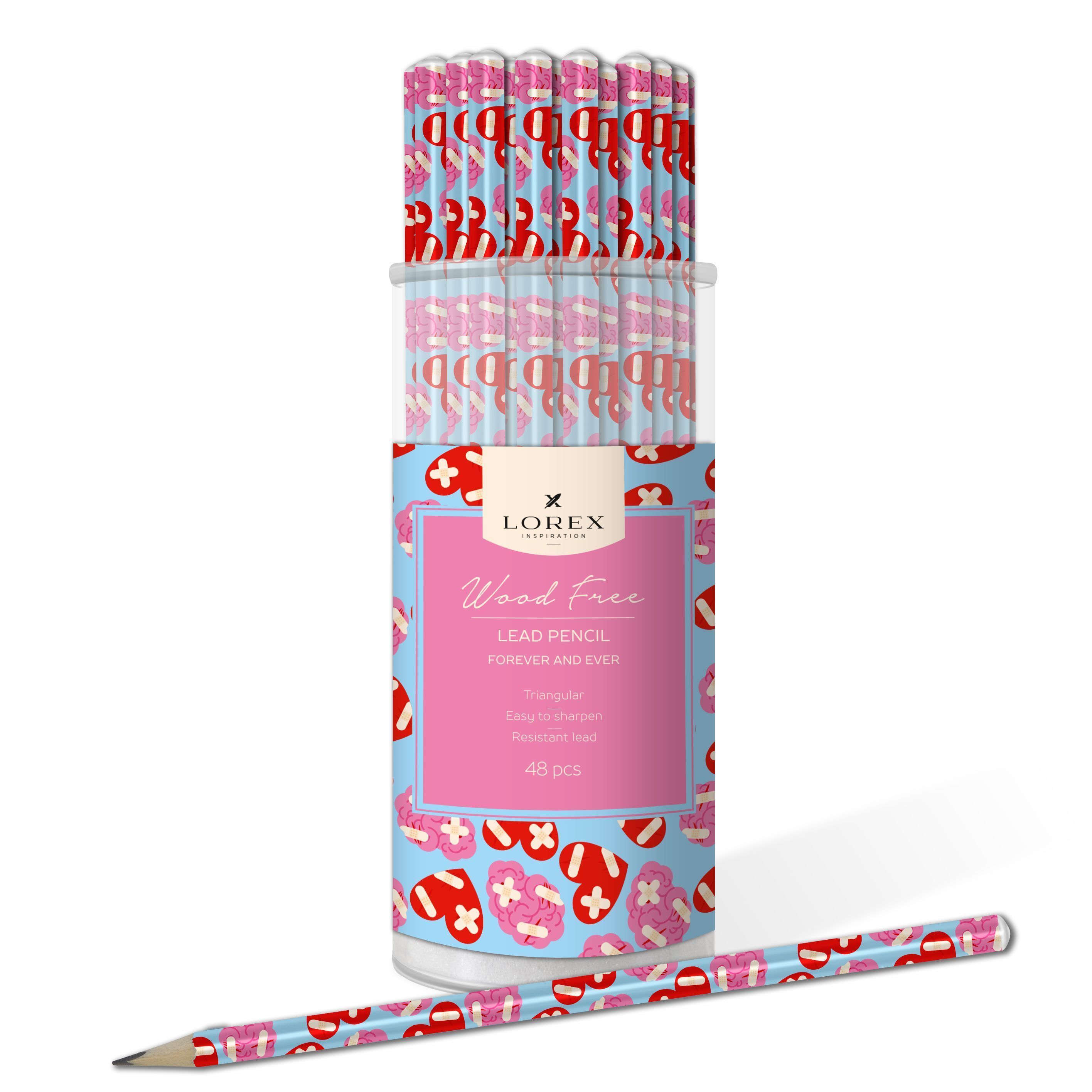 Карандаш чернографитный пластик LOREX FOREVER AND EVER НВ заточенный трехгранный Карандаш чернографитный пластик LOREX FOREVER AND EVER НВ заточенный трехгранный