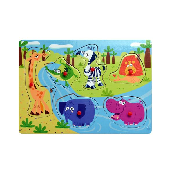 Игрушка деревянная рамка-вкладыш Дикие животные, Bondibon, D/B 29,5х21х0,7 см., Игрушка деревянная рамка-вкладыш Дикие животные, Bondibon, D/B 29,5х21х0,7 см.,