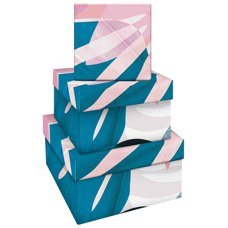 Набор квадратных коробок 3в1, MESHU "Tropical Flower", Набор квадратных коробок 3в1, MESHU "Tropical Flower",