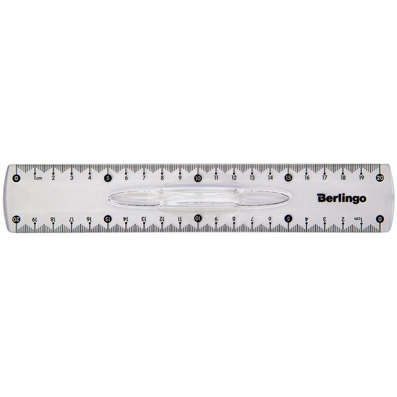 Линейка 20см Berlingo "Spike", с держателем, прозрачная, европодвес Линейка 20см Berlingo "Spike", с держателем, прозрачная, европодвес