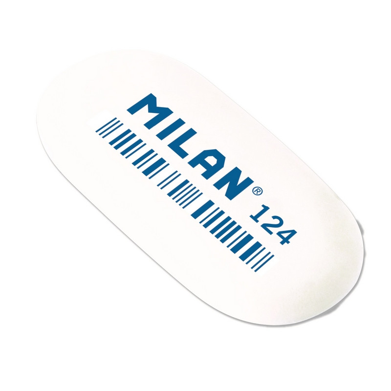 Ластик каучуковый Milan 124 овальный для стирания графита, цв. в ассорт Ластик каучуковый Milan 124 овальный для стирания графита, цв. в ассорт