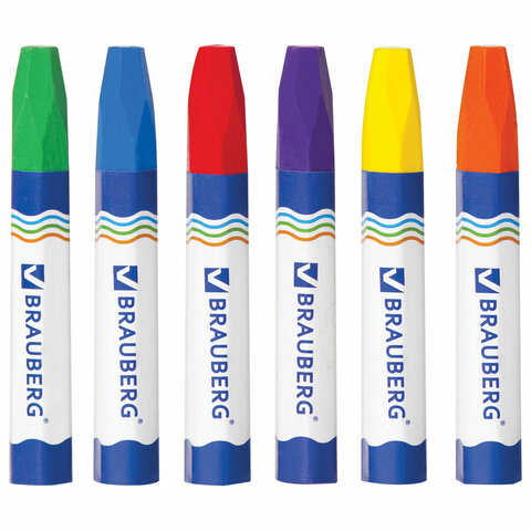 Восковые мелки утолщенные ПИФАГОР, 6 цветов, на масляной основе, яркие цвета, Восковые мелки утолщенные ПИФАГОР, 6 цветов, на масляной основе, яркие цвета,