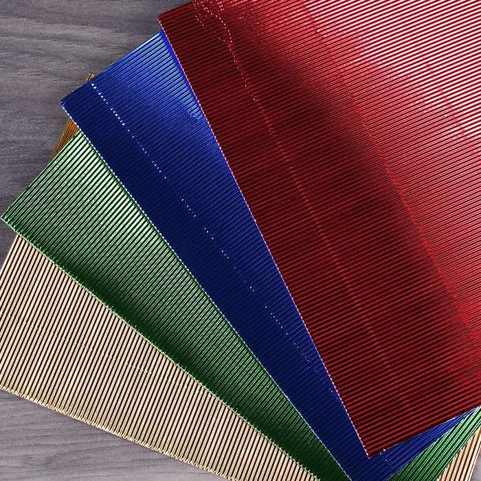 Картон цветной гофрированный фольгинированный А4 4л. 4цв. "Стрекоза"