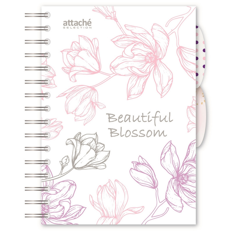Бизнес-тетрадь А5,140л,кл,спир,плас Attache Selection Flower DreamsBlossom Бизнес-тетрадь А5,140л,кл,спир,плас Attache Selection Flower DreamsBlossom