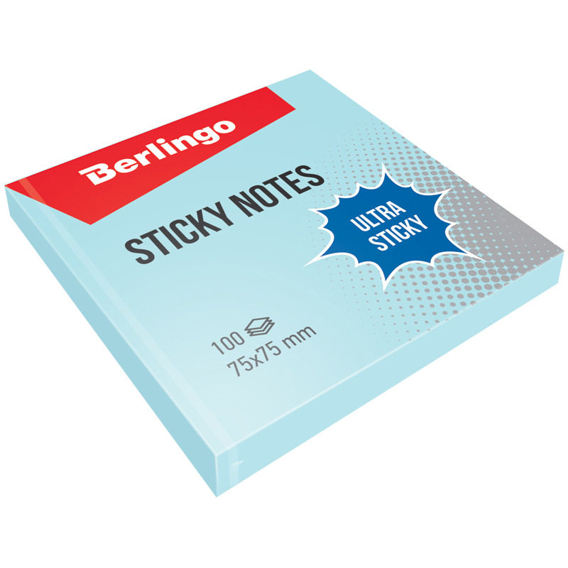 Самоклеящийся блок Berlingo "Ultra Sticky", 75*75мм, 100л, пастель, Самоклеящийся блок Berlingo "Ultra Sticky", 75*75мм, 100л, пастель,