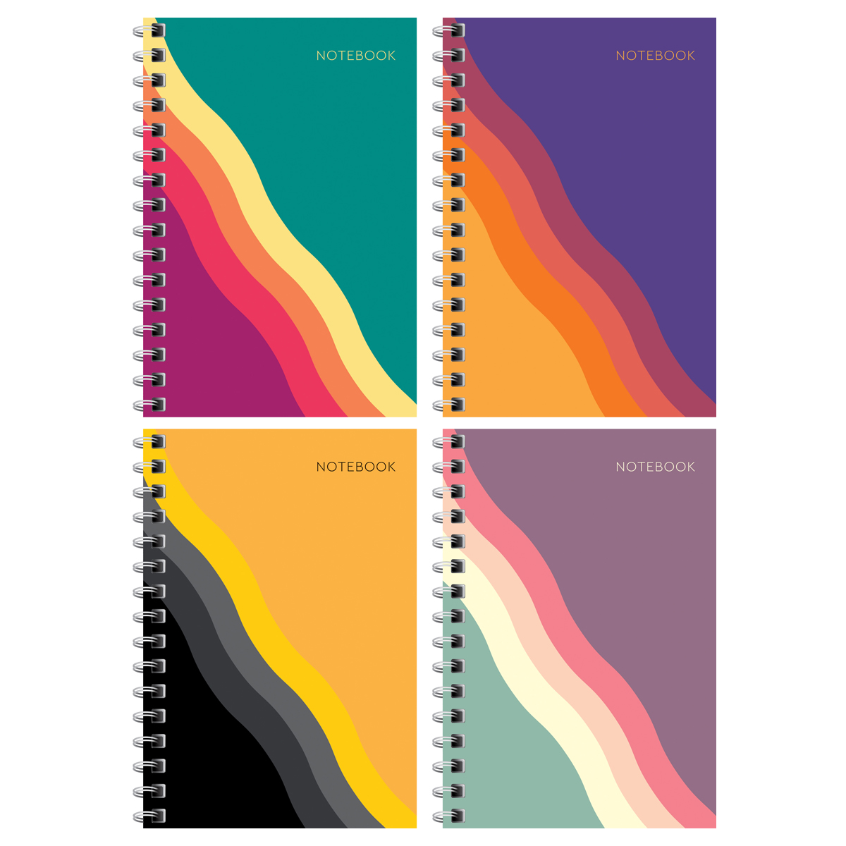 Записная книжка А6 120л. на гребне BG "Bright wave" Записная книжка А6 120л. на гребне BG "Bright wave"