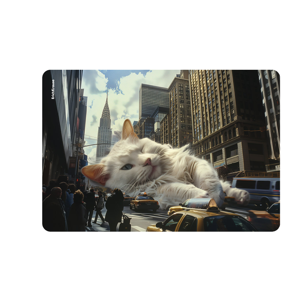 Подкладка настольная пластиковая ErichKrause Big City Cats, А3 Подкладка настольная пластиковая ErichKrause Big City Cats, А3