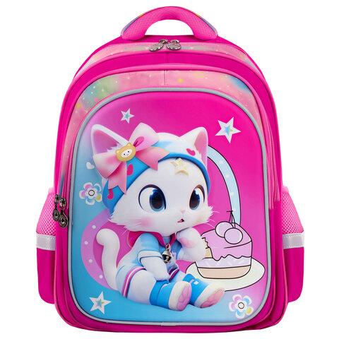 Рюкзак BRAUBERG KIDS FLOSSY, 2 отделения, 3 кармана, "Sweet Kitten", Рюкзак BRAUBERG KIDS FLOSSY, 2 отделения, 3 кармана, "Sweet Kitten",