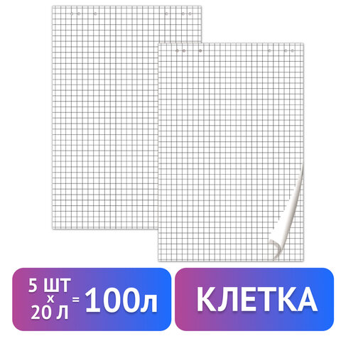 Блокноты для флипчарта BRAUBERG, КОМПЛЕКТ 5 штук, 20 листов, клетка, 67,5х98 см, Блокноты для флипчарта BRAUBERG, КОМПЛЕКТ 5 штук, 20 листов, клетка, 67,5х98 см,