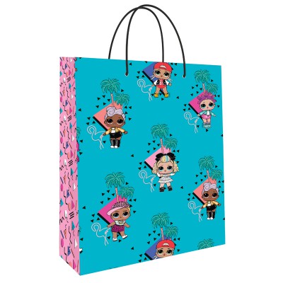 LOL. Пакет подарочный большой (бирюзовый с паттерном), 335*406*155 мм LOL. Пакет подарочный большой (бирюзовый с паттерном), 335*406*155 мм