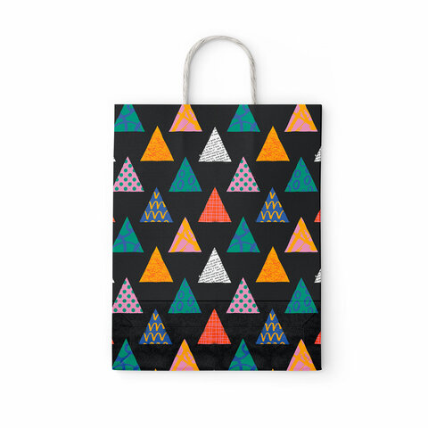 Крафт-пакет бумажный "Геометрия" 22х12х25 см, с кручеными ручками, Крафт-пакет бумажный "Геометрия" 22х12х25 см, с кручеными ручками,