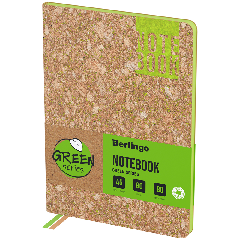 Записная книжка А5 80л., кожзам, Berlingo "Green Series", зеленый Записная книжка А5 80л., кожзам, Berlingo "Green Series", зеленый