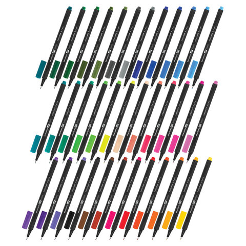 Ручки капиллярные (линеры), 36 ЦВЕТОВ, BRAUBERG ART, CLASSIC, трехгранные, Ручки капиллярные (линеры), 36 ЦВЕТОВ, BRAUBERG ART, CLASSIC, трехгранные,