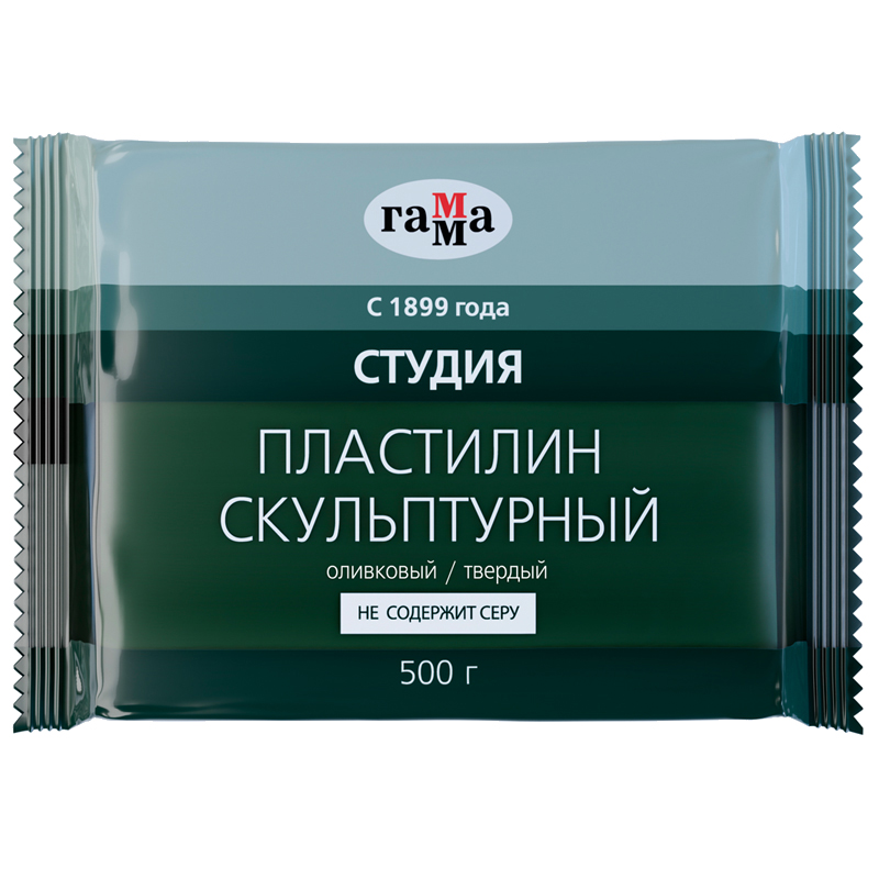 Пластилин скульптурный Гамма "Студия", оливковый, твердый, 500г, пакет Пластилин скульптурный Гамма "Студия", оливковый, твердый, 500г, пакет