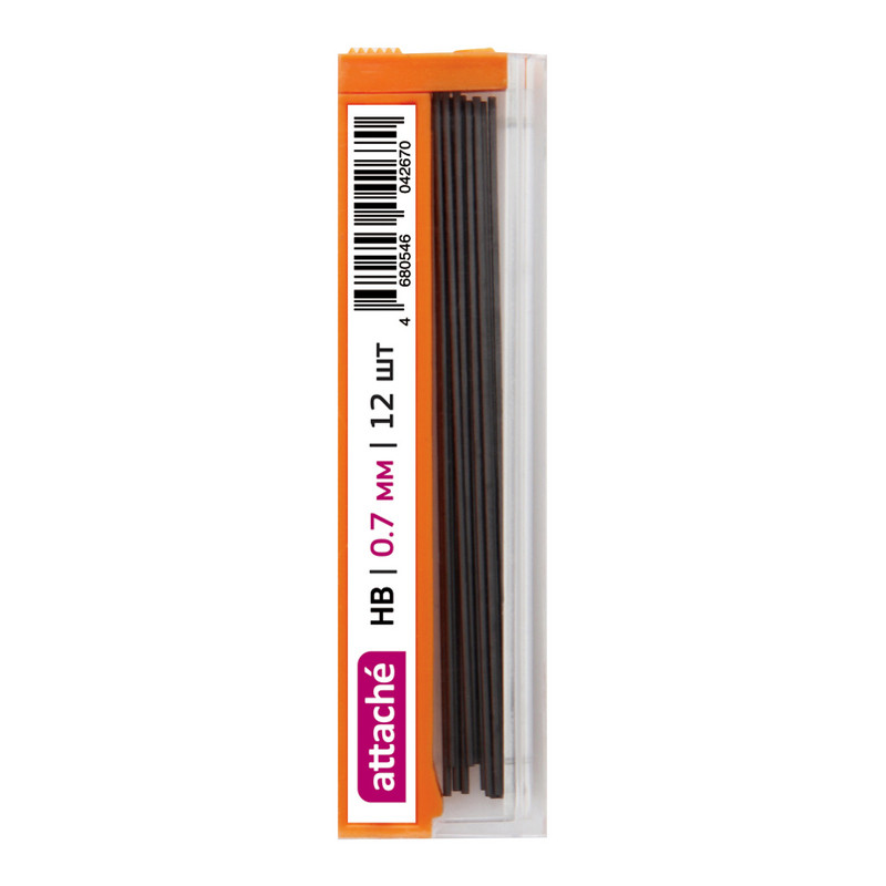 Стержень микрографический полимерный 0,7мм Attache HB 12 грифелей Стержень микрографический полимерный 0,7мм Attache HB 12 грифелей