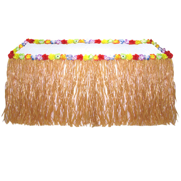 Юбка для стола гавайская 274 см X 74 см Юбка для стола гавайская 274 см X 74 см