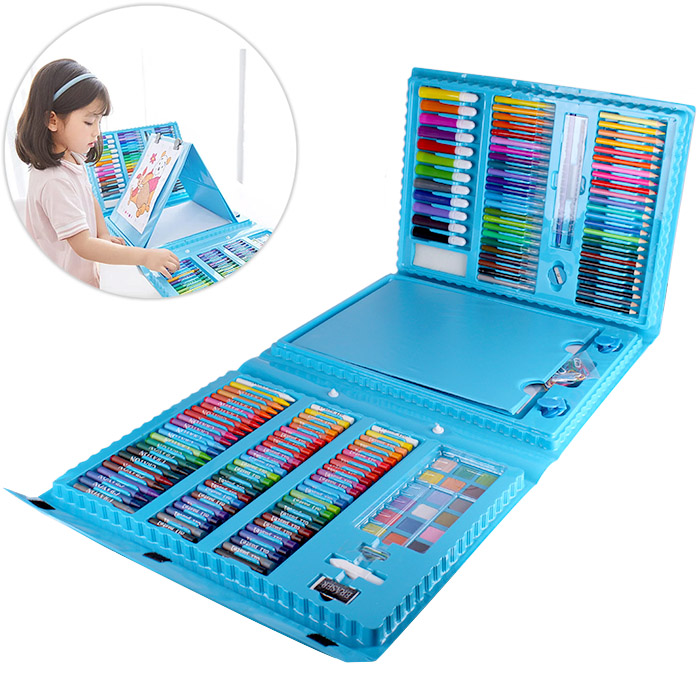 Набор для юного художника 208 предметов в чемодане с мольбертом Набор для юного художника 208 предметов в чемодане с мольбертом