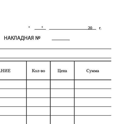 Бланк бухгалтерский, офсет, BRAUBERG "Накладная", А5, 135х195 мм,
