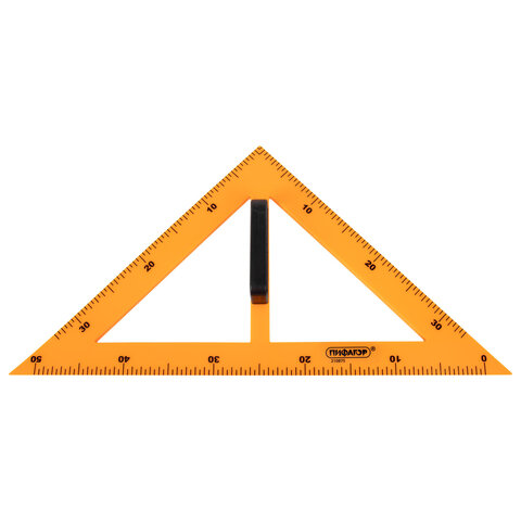 Треугольник прямоугольный для классной доски, пластиковый 30х30х50 см, с