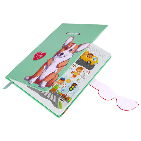 Дневник 1-4 класс 48 л., кожзам (твердая), застежка, ЮНЛАНДИЯ, "Корги в Дневник 1-4 класс 48 л., кожзам (твердая), застежка, ЮНЛАНДИЯ, "Корги в