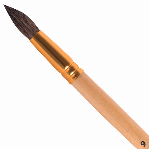 Кисть ПИФАГОР, беличья, круглая, № 9, 200823 Кисть ПИФАГОР, беличья, круглая, № 9, 200823
