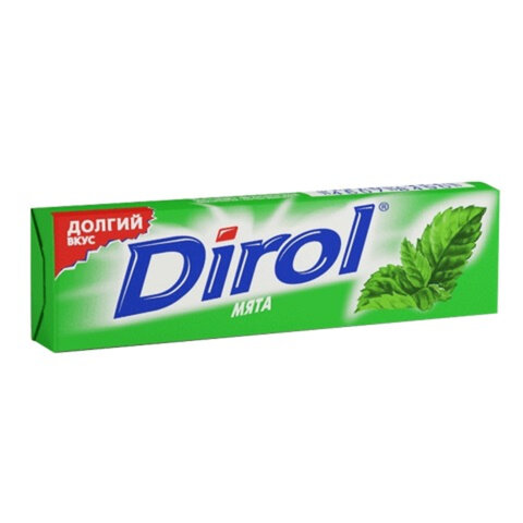 Жевательная резинка DIROL (Дирол) "Мята", 10 подушечек, 13,6 г, 26110 Жевательная резинка DIROL (Дирол) "Мята", 10 подушечек, 13,6 г, 26110