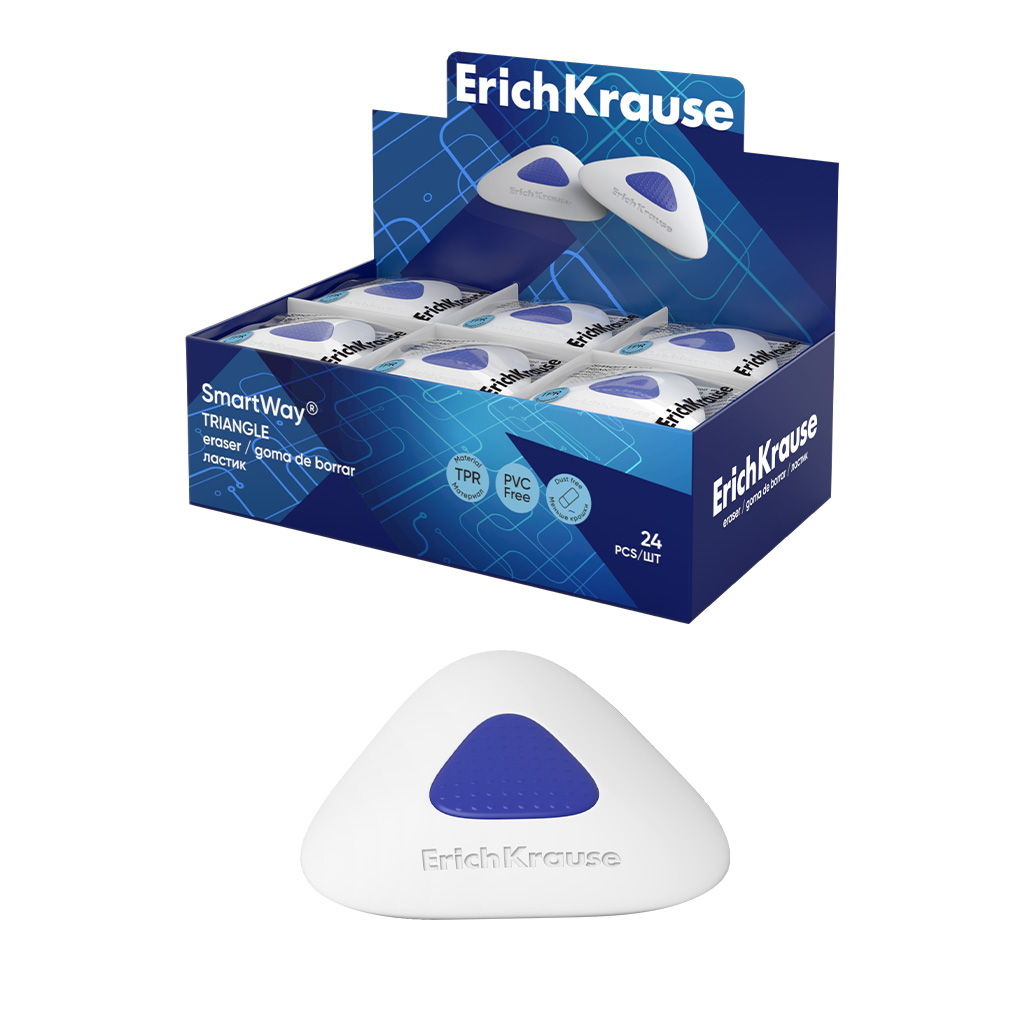 Ластик с пластиковым держателем ErichKrause SmartWay® Triangle (в пакете с Ластик с пластиковым держателем ErichKrause SmartWay® Triangle (в пакете с