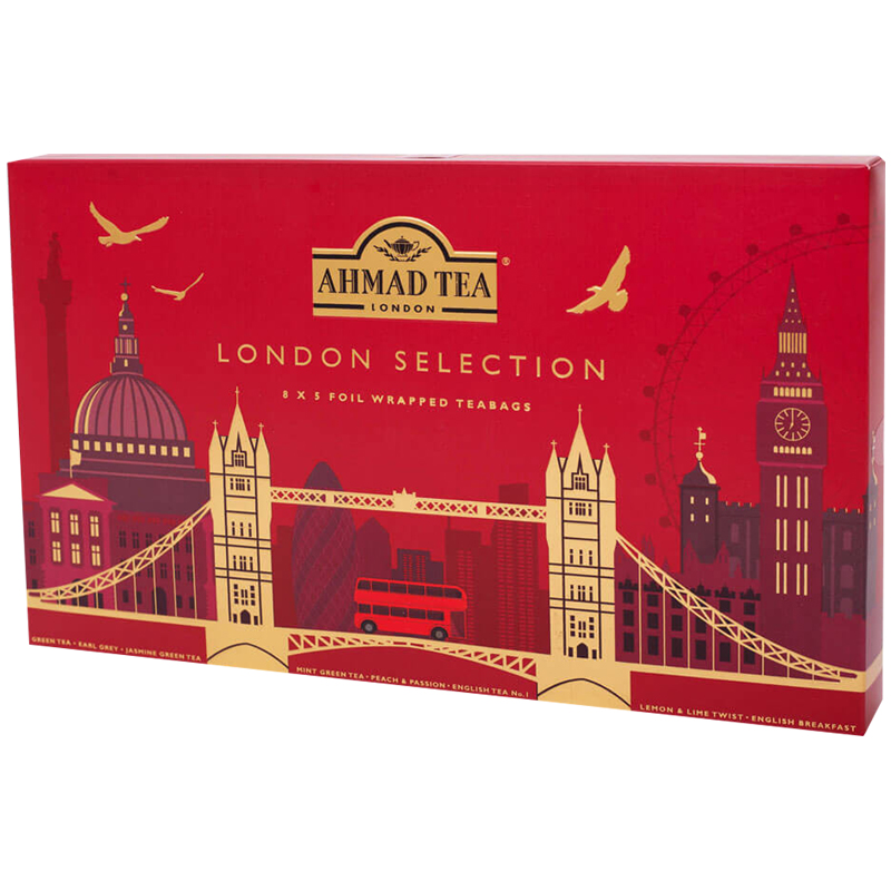 Подарочный набор чая Ahmad Tea "London Selection", 8 вкусов, 40 фольг. Подарочный набор чая Ahmad Tea "London Selection", 8 вкусов, 40 фольг.