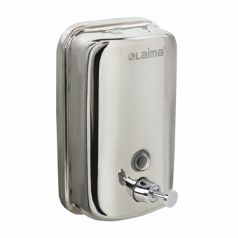Дозатор для жидкого мыла LAIMA BASIC, 1 л, нержавеющая сталь, зеркальный, 601796