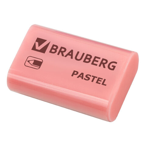 Ластик BRAUBERG "Pastel", 37х24х11мм, ассорти пастельных цветов, Ластик BRAUBERG "Pastel", 37х24х11мм, ассорти пастельных цветов,