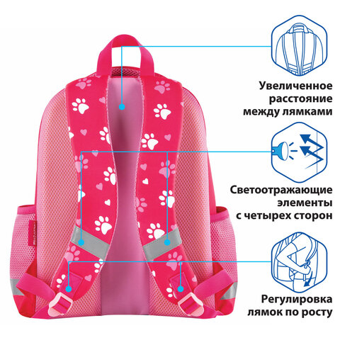 Ранец ПИФАГОР EVA BASIC, 1 отделение, "Fluffy cat", 39х30х16 см,