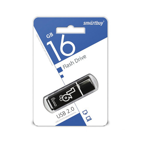 Флэш-диск 16 GB, SMARTBUY Glossy, USB 2.0, черный, SB16GBGS-K Флэш-диск 16 GB, SMARTBUY Glossy, USB 2.0, черный, SB16GBGS-K