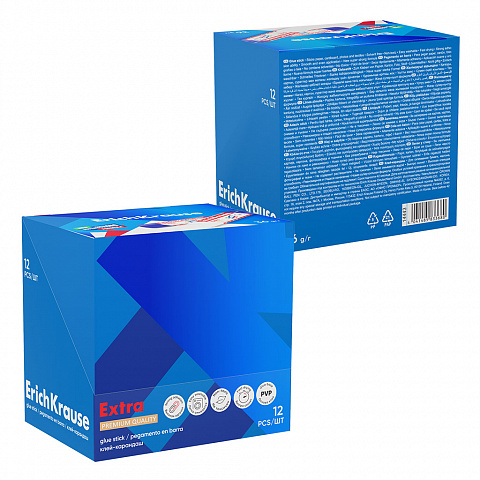 Клей-карандаш ErichKrause Extra, 36г (в коробке-дисплее по 12 штук)
