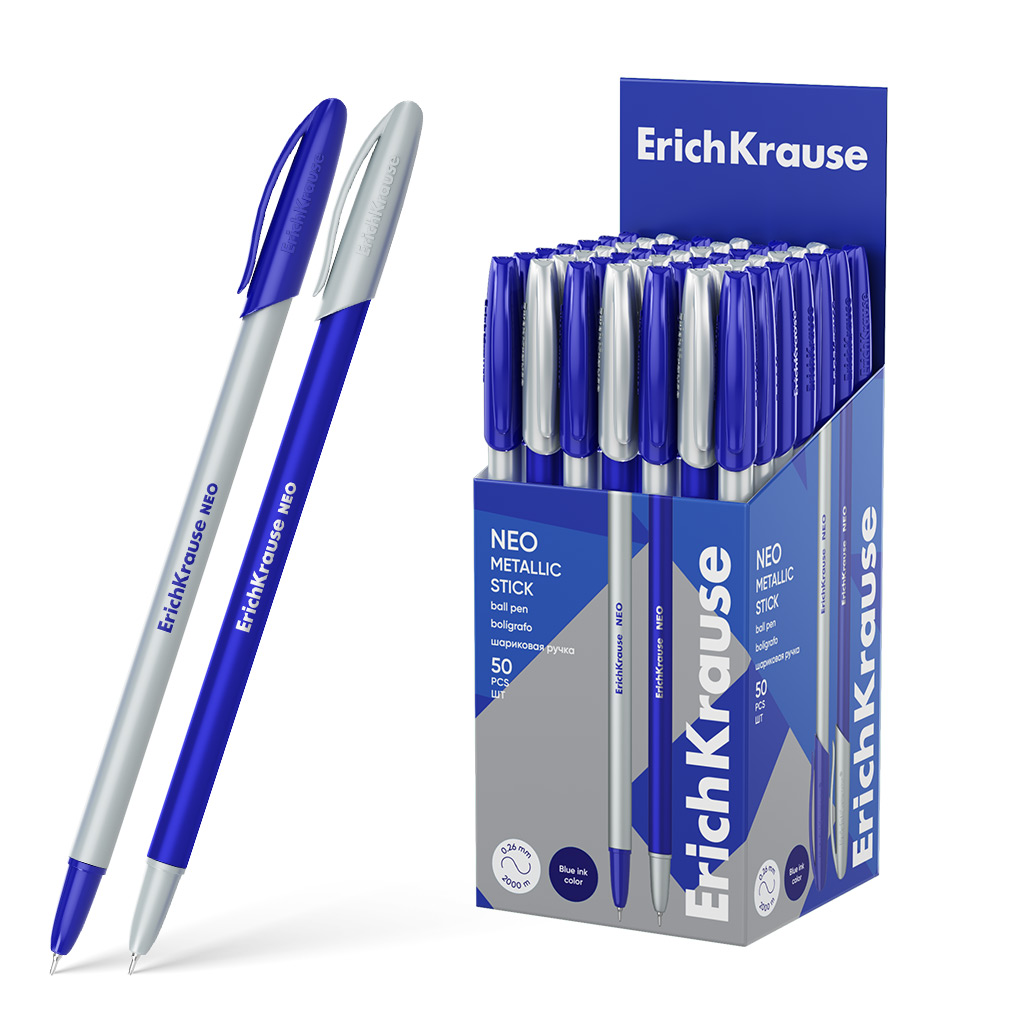 Ручка шариковая ErichKrause Neo® Stick Metallic 0.7, 2 км, Super Glide Ручка шариковая ErichKrause Neo® Stick Metallic 0.7, 2 км, Super Glide