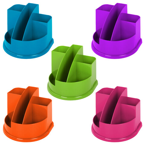 Подставка-органайзер BRAUBERG STYLE COLOR, 5 отделений, 132х122х108 мм, ассорти, Подставка-органайзер BRAUBERG STYLE COLOR, 5 отделений, 132х122х108 мм, ассорти,