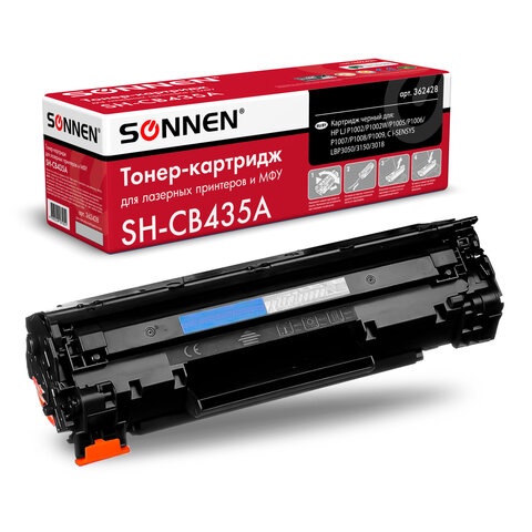 Картридж лазерный SONNEN (SH-CB435A) для HP LaserJet P1002/02W/05/06/07/08/09, Картридж лазерный SONNEN (SH-CB435A) для HP LaserJet P1002/02W/05/06/07/08/09,