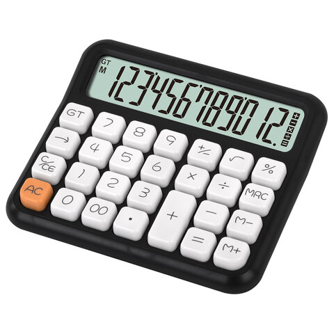 Калькулятор настольный BRAUBERG KW-1000-BK (152x132 мм), 3D-кнопки, 12 разрядов, Калькулятор настольный BRAUBERG KW-1000-BK (152x132 мм), 3D-кнопки, 12 разрядов,