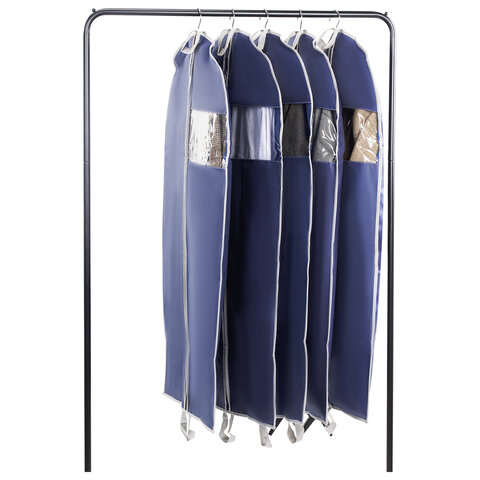 Чехол для одежды на молнии с ручками дорожный 60х100 см, синий, SHAMAANI