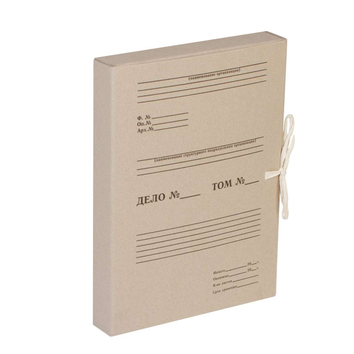 Короб архивный с завязками OfficeSpace, разборный, 35мм, клапан из переплетного Короб архивный с завязками OfficeSpace, разборный, 35мм, клапан из переплетного