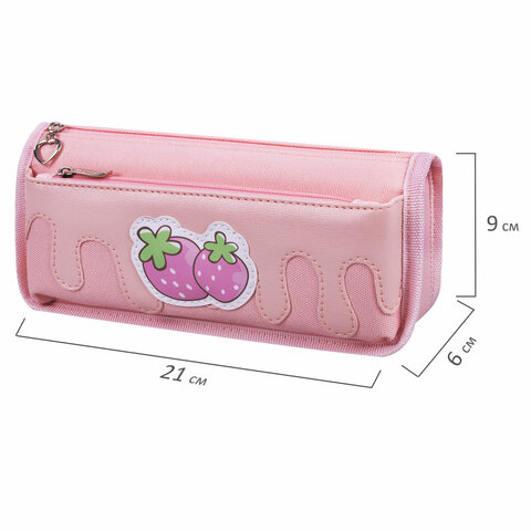 Пенал мягкий ЮНЛАНДИЯ, 2 отделения, полиэстер, "Strawberry shortcake", Пенал мягкий ЮНЛАНДИЯ, 2 отделения, полиэстер, "Strawberry shortcake",