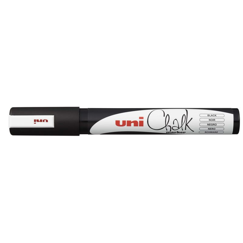 Маркер меловой UNI PWE-5M, чёрный, 1.8-2.5 мм. 719205 штр.: 4902778170212 Маркер меловой UNI PWE-5M, чёрный, 1.8-2.5 мм. 719205 штр.: 4902778170212