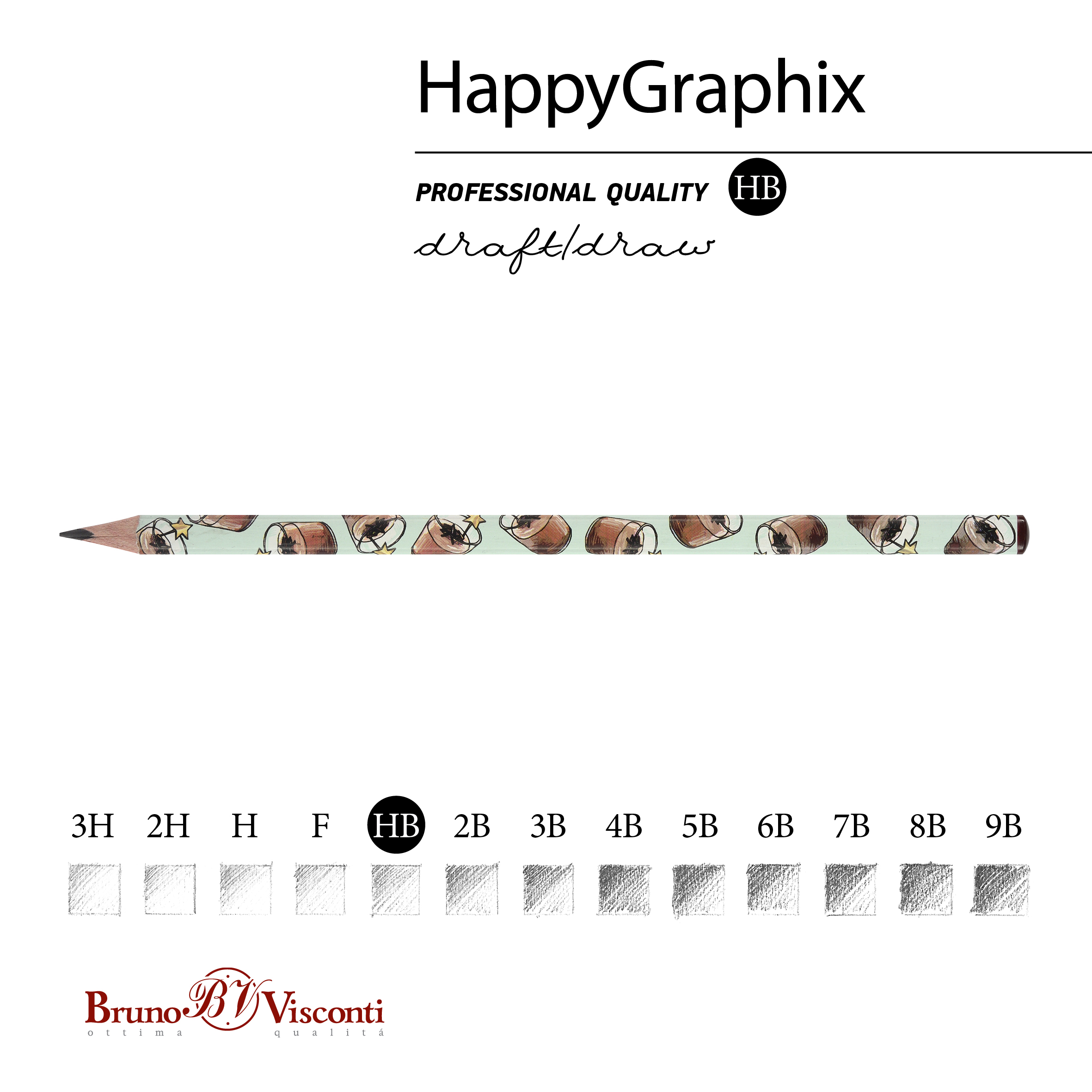 КАРАНДАШ ЧЕРНОГРАФИТОВЫЙ "HappyGraphix. Кофемания.Тирамису" НВ