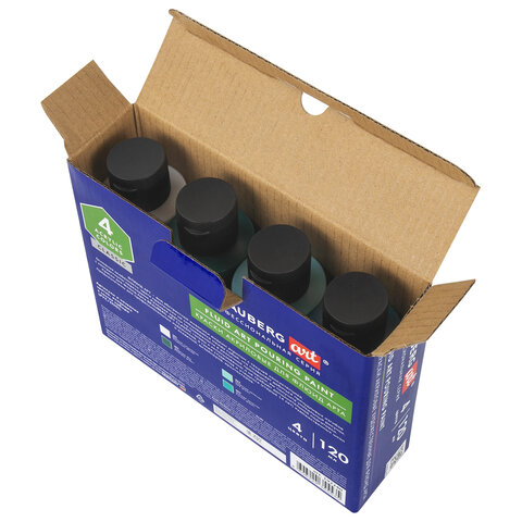 Краски акриловые для техники "Флюид Арт" (POURING PAINT), 4 цвета по Краски акриловые для техники "Флюид Арт" (POURING PAINT), 4 цвета по