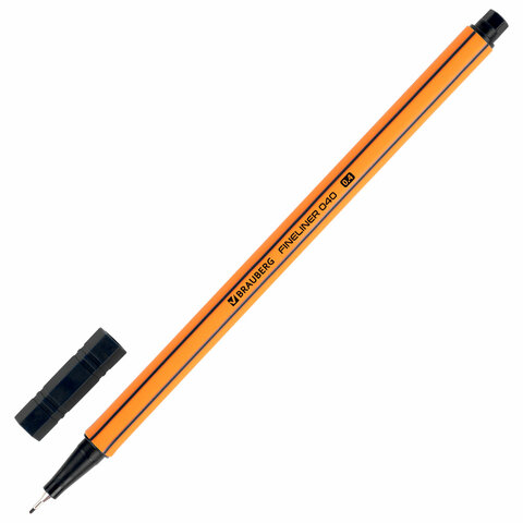 Ручка капиллярная (линер) ЧЕРНАЯ, BRAUBERG "FINE 040", шестигранная, Ручка капиллярная (линер) ЧЕРНАЯ, BRAUBERG "FINE 040", шестигранная,