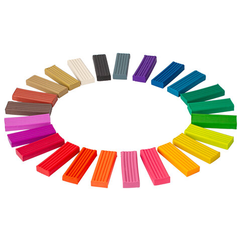 Пластилин классический BRAUBERG "АКАДЕМИЯ", 24 цвета, 480 г, со