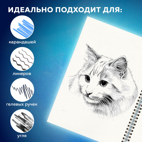 Скетчбук, белая бумага 160 г/м2, 145х203 мм, 64 л., резинка, твердый, BRAUBERG Скетчбук, белая бумага 160 г/м2, 145х203 мм, 64 л., резинка, твердый, BRAUBERG