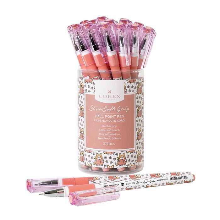 Ручка масляная LOREX ILLEGALLY CUTE CORGI серия Slim Soft Grip 0,50 мм., синий Ручка масляная LOREX ILLEGALLY CUTE CORGI серия Slim Soft Grip 0,50 мм., синий