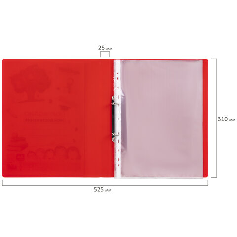 Папка для портфолио школьника/дошкольника, А4, 2 кольца, 10 файлов, красный Папка для портфолио школьника/дошкольника, А4, 2 кольца, 10 файлов, красный
