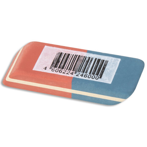 Ластик BRAUBERG "Ultra", 42х14х8 мм, красно-синий, натуральный каучук,