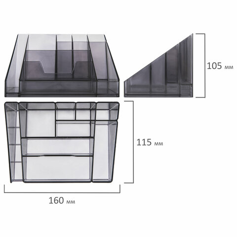 Подставка-органайзер BRAUBERG GRAND OFFICE, 9 отделений, 115х160х105 мм, Подставка-органайзер BRAUBERG GRAND OFFICE, 9 отделений, 115х160х105 мм,